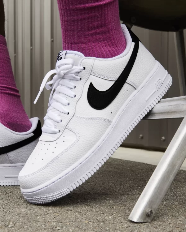 Nike White & Black Air Force Sneakers - Image 3