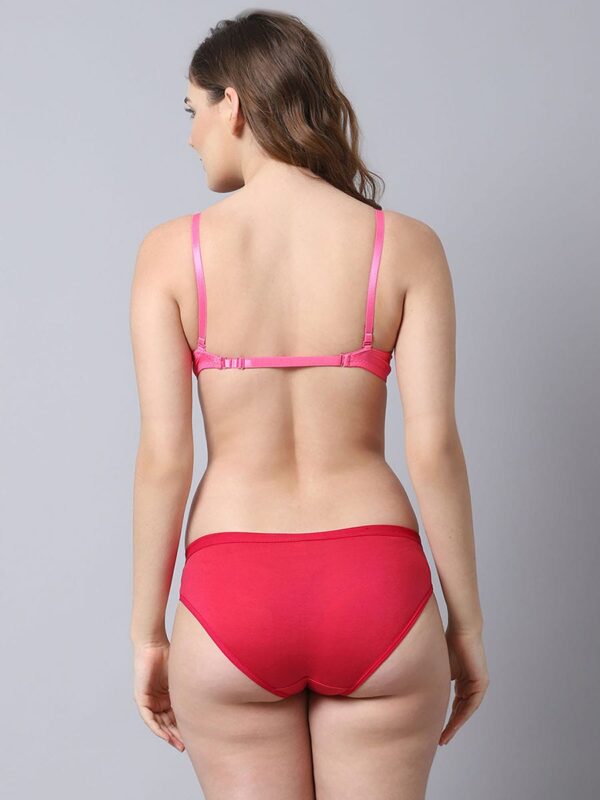 Women Heavily Padded Front Open Push-Up Bra Panty Set - Image 2