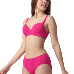Medium Coverage Padded Wired Bra with mid Panty (set of 2)